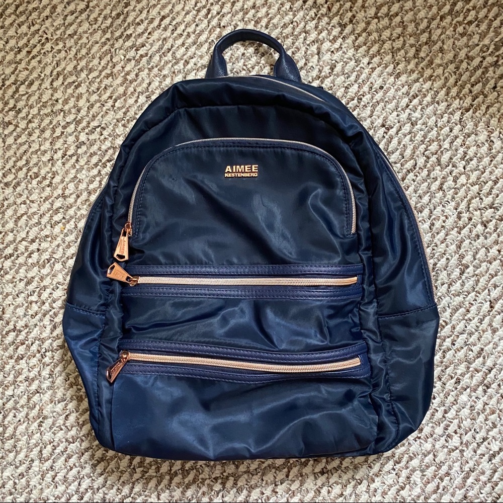 EUC Aimee Kestenberg Navy Nylon Backpack